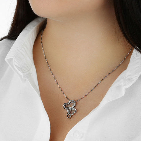 I love you :Special Double Hearts Necklace - Necklace for her